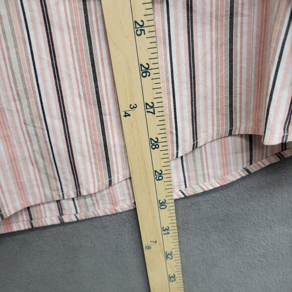 Claiborne Men's XL White/Pink Striped Cotton‎ Button Up Long Sleeve Men - Picture 5 of 5